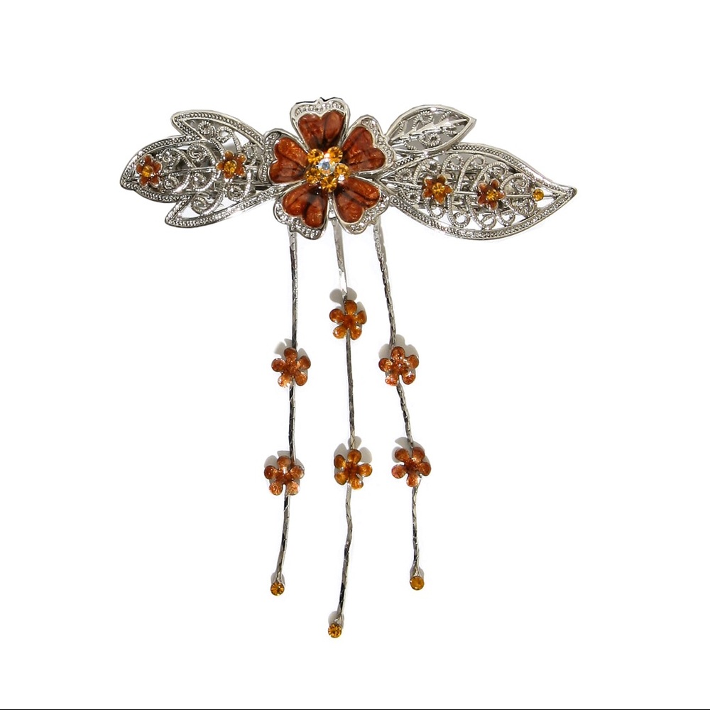 Silver and Jewel Hair Clip